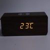 Wooden LED Clock Home Bedroom Brown Digital Alarm Clock with