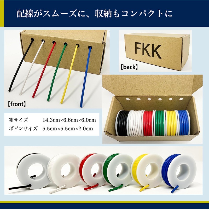 Wire Cable, 0.75 sq AWG18, Black, White, Red, Green, Yellow
