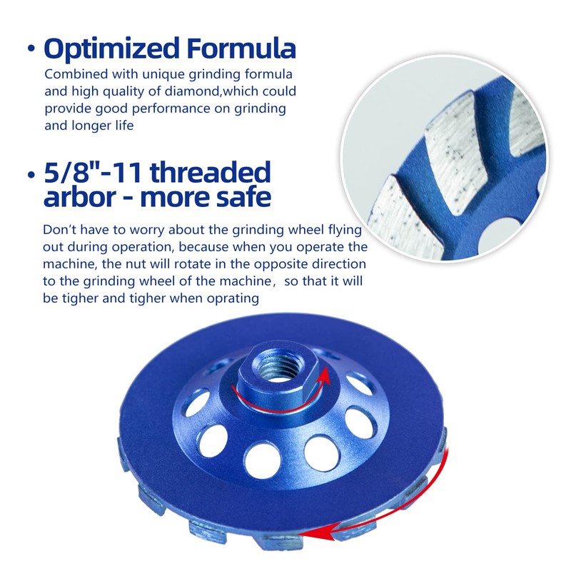 SALI 4.5 Inch Concrete Grinding Wheels 14 Turbo Diamond Segments