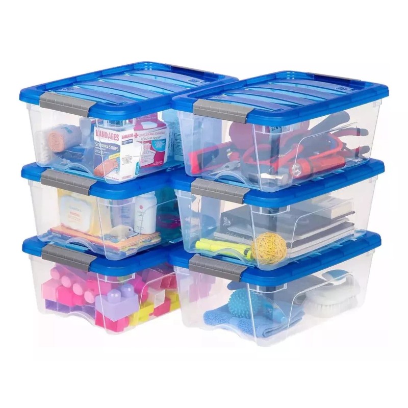 Iris 6 Cajas Organizadoras Almacenamiento Plástico Apilable 12.2l