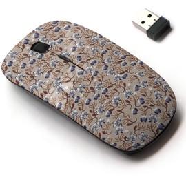 2.4G Wireless Mouse with Cute Pattern Design for All Laptops and Desktops with Nano Receiver - Simple Floral Patterns Oriental
