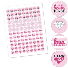 Big Dot of Happiness Bride-To-Be - Bridal Shower & Classy Bachelorette Party Round Candy Sticker Favors - Labels Fit Chocolate Candy (1 sheet of 108)