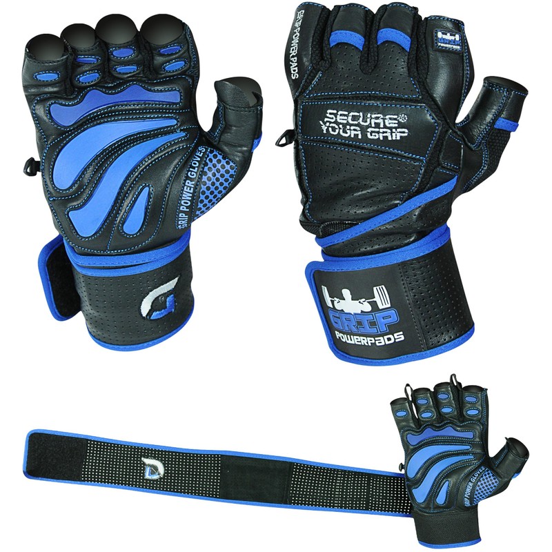Elite Leather Gym Gloves with Built in 2" Wide Wrist