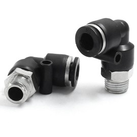 HARSKIYER 6 Pcs Push to Connect Fittings 1/4 Inch Tube OD x 1/4 Inch NPT Thread, Male Elbow Pneumatic Air Hose Quick Connect Fittings