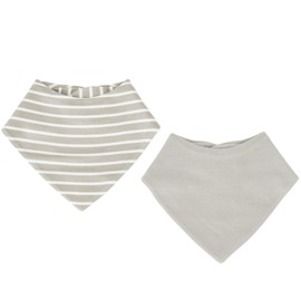 Woolino Merino Wool Baby Bibs - Highly Absorbent Bandana Bib with Cotton Outer Layer and Merino Wool Inner Layer - Pack of 2