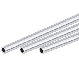 TOP-VIGOR 3Pcs 6063 Aluminum Round Tube, 7mm OD 5mm ID 300mm Length Seamless Aluminum Straight Tubing Metal Pipe for Industry DIY Projects
