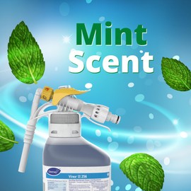 VIREX Diversey II 256 3062637 Disinfectant Cleaner and Deodorant, Hospital Grade Floor Cleaner with Mint Scent, Ready-to-Dispense (RTD) Concentrate, 1.5-Liter