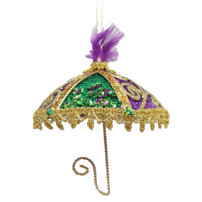 December Diamonds 79-81380 Mardi Gras Umbrella Hanging Ornament 5 Inch