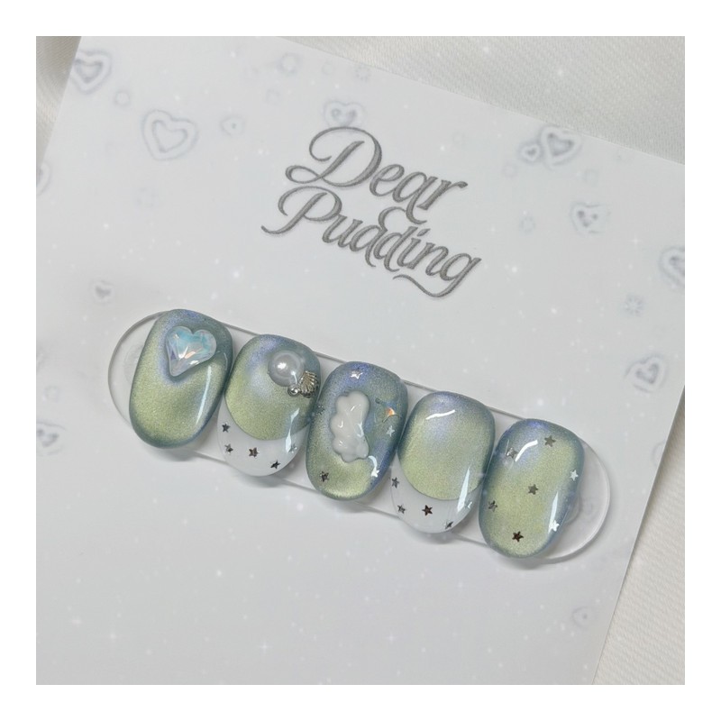 [Handmade Nail Tips] Summer Catch Nail Tips - Long Oval