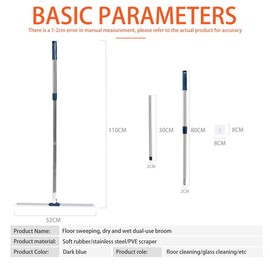 Magic Broom All Surface Sweeper and Squeegee for Wet and Dry Cleaning Dusty, Dirt, Liquids, Pet Hair, Tile, Hardwood Floors