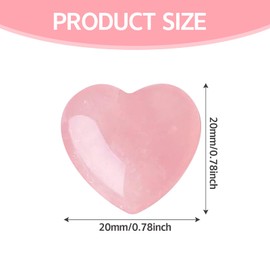 20 Pcs Rose Quartz Heart Crystals Gemstones Crystal Bulk Reiki Love Pink Energy Balancing Pocket Spiritual Divination Reiki Healing Gemstones, Crystal Gifts for Women, Valentines Day Gifts for Her