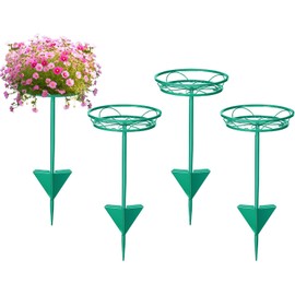 Tellingyou - Soporte ajustable para macetas para exteriores, soporte de plantas de metal para exteriores, soporte versátil para plantas de primavera, verano, estaca de jardín para mostrar plantas
