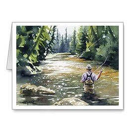 DJ Rogers Fine Art Hooked Up II - Set of 10 Fly Fishing Note Cards With Envelopes