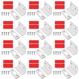 Mardatt 12Set 20Lb L-Shaped Magnetic Door Catch, Stainless Steel Sliver Cabinet Magnets Door Magnet with Screws for Kitchen Bathroom Cupboard Wardrobe Drawer Latch(1.66” x 0.68”)