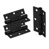 XFORT 3 Inch (75mm) Matt Black Ball Bearing Hinges, Steel