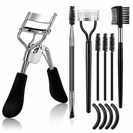 11-Piece Eyelash Grooming Kit for Eye Makeup – Stainless Steel Lash Curler & Brushes for Daily Beauty Routines