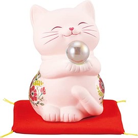Sunart SAN4021-3 Happy Cat Money Box Height 4.9 inches (12.5 cm) Miscellaneous Goods Cat Goods Cat Flower Pattern Pink Made in Japan