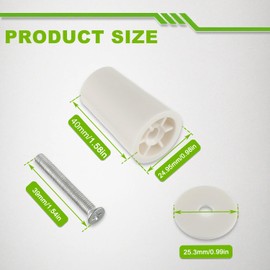 EPLZON Stop Stop for Roller Shutters 40 mm White Roller Shutter Stop for Roller Blinds Including Washers and Screws (Pack of 20)