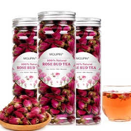 Rose Bud Tea Dried Red Rose,MQUPIN Rose Tea 100% Natural Pure Flower Edible Buds Tea Culinary Food Grade Red Rosebud for Drinking DIY Gift (250g/3Packs)