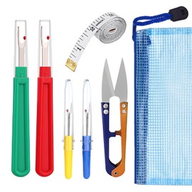 YPYMOD Pack of 4 Seam Rippers, with Protective Cap, Large/Small Sewing Seam Ripper, Comes with Trimming Scissors for Seams, Thread Cutter Removal Tool Separator for Seams for Opening Seams and Hems