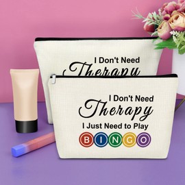 Sazuwu Bingo Lover Gift 2 Pcs Makeup Bag Bingo Player Game Gifts Gambling Gift for Women Cosmetic Bag Casino Lovers Gifts for Friend Birthday Christmas Gifts for Her Cosmetic Travel Pouch