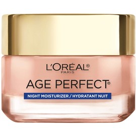 L'Oreal Paris Age Perfect Rosy Tone Anti-Aging Cooling Night Moisturizer, Reactivate Rosy Radiance and Firm Skin, 1.7 oz