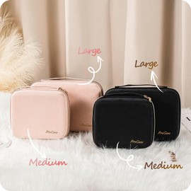 ProCase Schmuckkästchen Reise EVA Schumuckaufbewahrung Schmuckbeutel Buch mit Transparente Tasche und Reißverschlüsse, Schmuck Organizer Damen für Ohrringe Halsketten Armbänder Organizer - Rosa