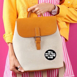 maiyixiang Hell Is Full So I Came Back Humorous Enamel Pin Funny Words Lapel Pin Gothic Button Pin Horror Gift for Friend Kids Jackets Hat Clothing Decoration