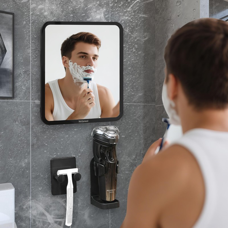Fog Free Shower Mirror 8×7 Inches, Rotatable Bathroom Anti-Fog Mirror
