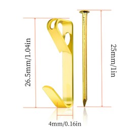 LuojinLuoda Picture Hooks for Wall - 50pcs Picture Hanging Kit with Nails & Hooks, 30 lbs Picture Rail Hooks for Photo Frames, Includes Sawtooth/D Ring/Screw Eyes, Ideal for Drywall Home & Office