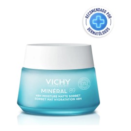 Vichy Minéral M89 Aqua-gel Hidratante y Matificante Ideal para Pieles Mixtas a Grasas, 50 ml