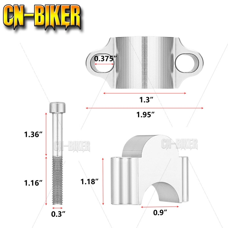 CB Handlebar Clamp Risers 7/8" Bars Kit 30mm Height For