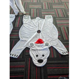 AerWo Christmas Tree Skirt 48 Inch - Large Polar Bear White Tree Skirt Faux Fur