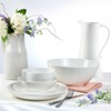 Euro Ceramica Fez Collection Stoneware Durable White 16-Piece Double Bowl