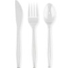 Clear Disposable Plastic Mix Cutlery Medium Weight - 48 Count