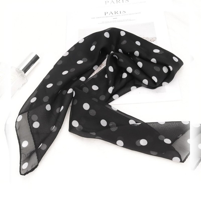 Spring versatile retro fashion print polka dot small square scarf