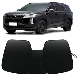 Sun Shade for Car Windshield Fit Hyundai Palisade 2020-2025 Window Shades 240T Polyester Windshield Sunshade Foldable Blocks UV Rays with Storage Bag