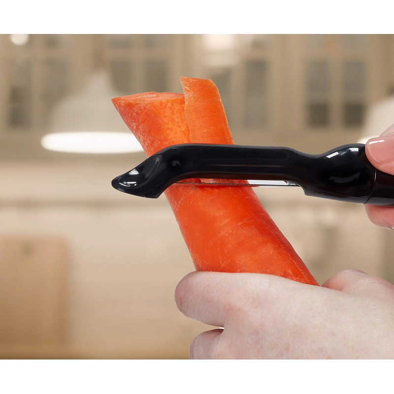 Farberware Professional Euro Vegetable Peeler with Built-in Eye Remover, Black