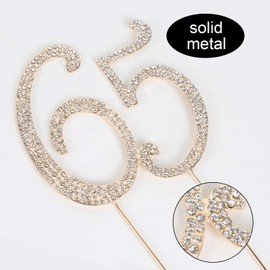 LINGPAR Decoración para Tarta Lindar con Cristales de estrás (65-Oro), Dorado