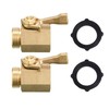 Hourleey 2 Pack Solid Brass Garden Hose Shut Off Valve