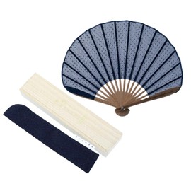 Nishikawa Shoroku Shoten Soft Fan with Veil Material (Navy) Mother's Day Present Gift Lace Chair (Navy)