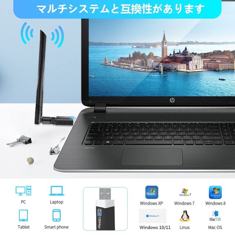 WiFi Wireless LAN Device Sungale 1300Mbps Wireless Lan Adapter USB
