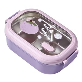 Bento Lunch Box, Stainless Steel Insulated Food Box, Durable, Proof, Portable for School (Purple)