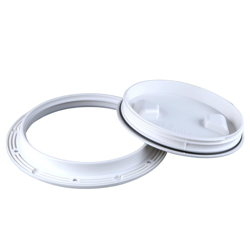 White Boat Hatch 8 Inch Round Non Slip Inspection Hatch