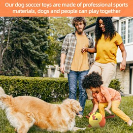 QDAN Dog Toys Soccer Ball with Straps, Interactive Dog Toys for Tug of War, Puppy Birthday Gifts, Dog Tug Toy, Dog Water Toy, Durable Dog Balls for Medium & Large Dog - Duck（8 Inch）