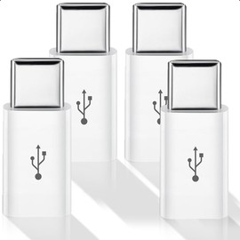 USB Conversion Connector Adapter Type C Micro USB Data Transfer Fast Charging Support USB Type C OTG Support Small 600MB/S White Portable 4 Pack