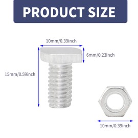 50 Sets Greenhouse Nuts and Bolts,Aluminium Greenhouse Hex Nuts and T Head Bolts for Building Repairing Greenhouse Necessary Accessories