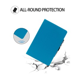 Case for TUOHAITIME C5 Android 14 Tablet 11 Inch 2024 Upgraded Version，Premium Leather Business Folio Stand Cover with Hand Strap for Tablet,Light Blue.