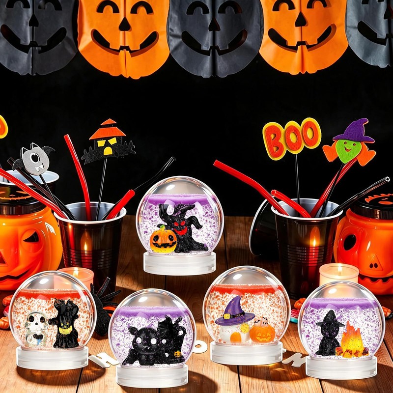 8 Sets Halloween DIY Snow Globe Kit Make Your Own