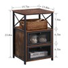 VECELO End Tables with Storage Space,Flip Door Night Stand for